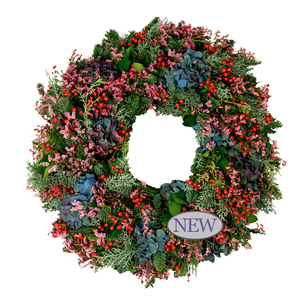 Rosehip and Limonium Wreath